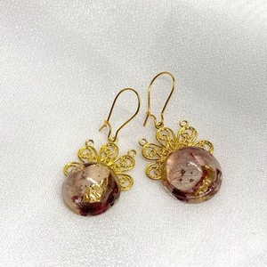 cercei handmade unicat din rasina si flori naturale  00172 - Artynos.ro