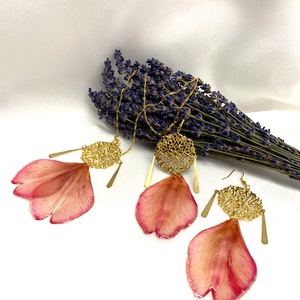 Set Bijuterii handmade unicat din rasina si flori naturale  00240 - Artynos.ro