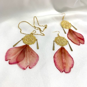 Set Bijuterii handmade unicat din rasina si flori naturale  00240 -  - Artynos.ro