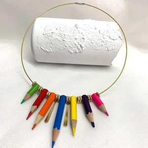  Colier handmade din creioane colorate 00482  - Artynos.ro