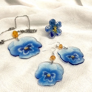 Set bijuterii handmade unicat din rășină 00521 -  - Artynos.ro
