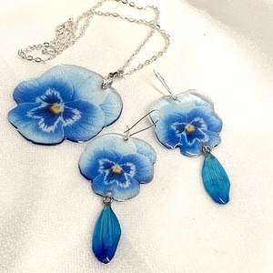 Set  bijuterii handmade unicat din rășină si flori naturale  00522 -  - Artynos.ro