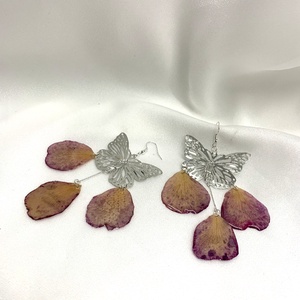 cercei handmade unicat din si flori naturale 00540 -  - Artynos.ro