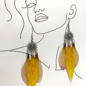 cercei handmade unicat din si flori naturale 00541 -  - Artynos.ro