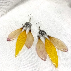 cercei handmade unicat din si flori naturale 00541 - Artynos.ro