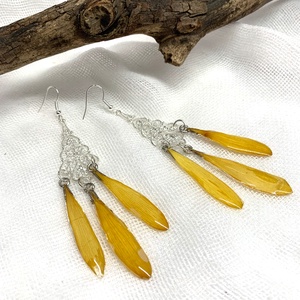 cercei handmade unicat din si flori naturale 00543 -  - Artynos.ro