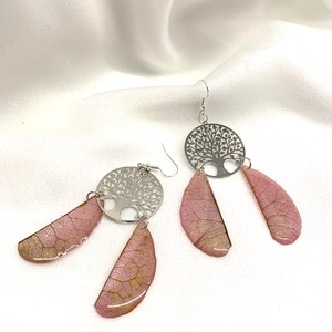 cercei handmade unicat din si flori naturale 00544 -  - Artynos.ro