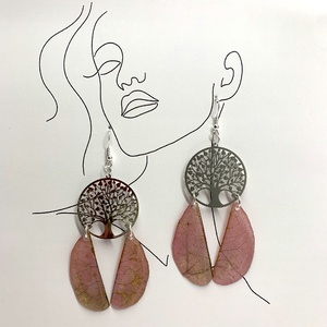 cercei handmade unicat din si flori naturale 00544 -  - Artynos.ro