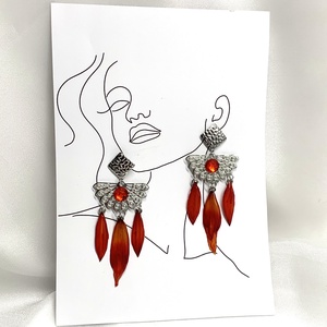 cercei handmade unicat din si flori naturale 00546 - bijuterii - cercei - cercei drop - Artynos.ro