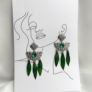 cercei handmade unicat din si flori naturale 00548 -  - Artynos.ro