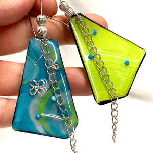 cercei handmade unicat din rasina 00549 -  - Artynos.ro