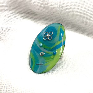 cercei handmade unicat din rasina 00549 -  - Artynos.ro