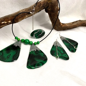 Set bijuterii handmade unicat   din rășină 00555 -  - Artynos.ro