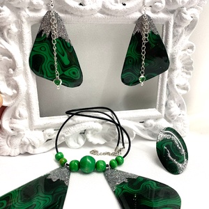 Set bijuterii handmade unicat   din rasina 00555 - Artynos.ro
