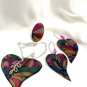 Set bijuterii handmade unicat  - din rasina 005561 - Artynos.ro