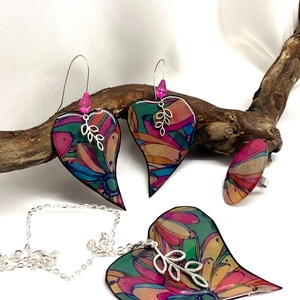 Set bijuterii handmade unicat  - din rășină 005561 -  - Artynos.ro