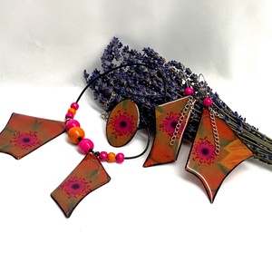 Set bijuterii handmade unicat - din rășină 00558 -  - Artynos.ro