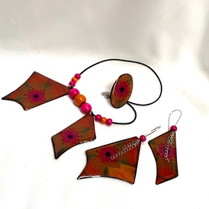 Set bijuterii handmade unicat - din rasina 00558 - Artynos.ro