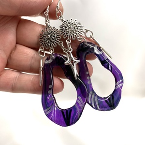 cercei handmade unicat din rasina- pictati manual 00561 -  - Artynos.ro