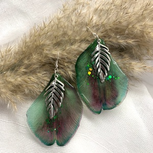 cercei handmade unicat din rasina si flori naturale 00565 -  - Artynos.ro