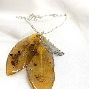 Set bijuterii handmade unicat din rasina si flori naturale 00570 -  - Artynos.ro