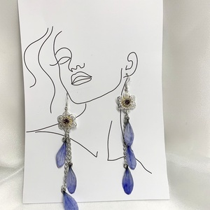  cercei handmade unicat din rasina si flori naturale 00582 -  - Artynos.ro