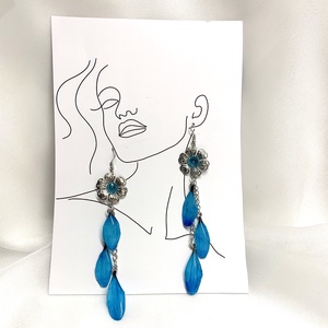 cercei handmade unicat din rasina si flori naturale 00584 - bijuterii - cercei - cercei drop - Artynos.ro