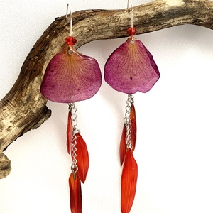cercei handmade unicat din rasina si flori naturale 00585, Bijuterii, Cercei, Cercei drop, Confectionarea bijuteriilor, ARTYNOS