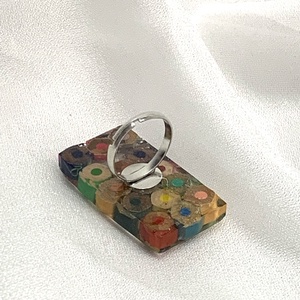 Inel handmade din creioane colorate si rasina 00590 - bijuterii - inele - inele figurate - Artynos.ro