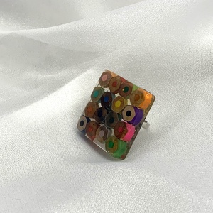 Inel handmade din creioane colorate si rasina 00591 - bijuterii - inele - inele figurate - Artynos.ro