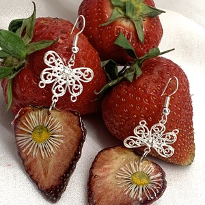 cercei handmade unicat din fructe deshidratate 00601 - bijuterii - cercei - cercei drop - Artynos.ro