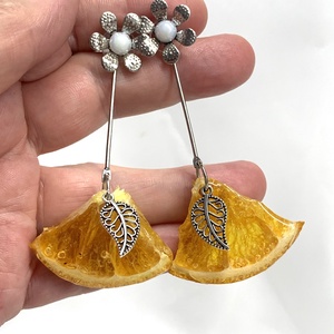 cercei handmade unicat din fructe deshidratate 00602 - bijuterii - cercei - cercei drop - Artynos.ro