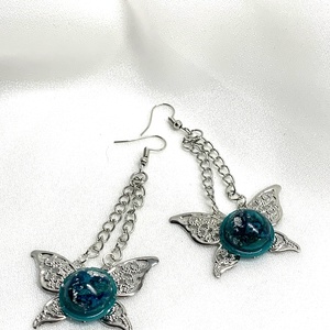 cercei handmade unicat din rasina si flori naturale 00615 - Artynos.ro