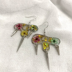 cercei handmade unicat din rasina si flori naturale 00638 - Artynos.ro