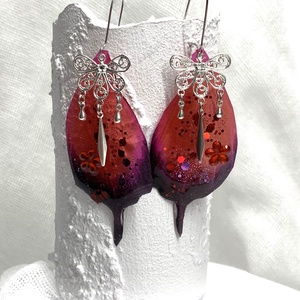 cercei handmade unicat din rasina -pictati manual 00668 - Artynos.ro
