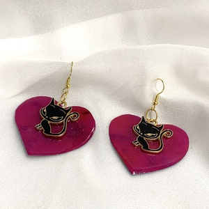 cercei handmade unicat din rășină -pictati manual 00674 - bijuterii - cercei - cercei drop - Artynos.ro