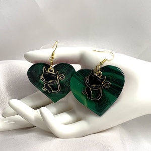 cercei handmade unicat din rasina -pictati manual 00678 - Artynos.ro