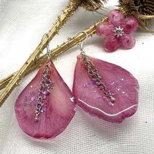 Set bijuterii handmade unicat din rasina si flori naturale 00705 -  - Artynos.ro