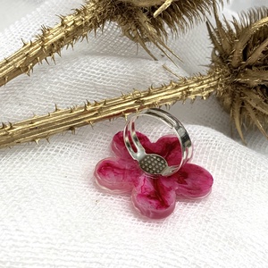 Set bijuterii handmade unicat din rasina si flori naturale 00705 -  - Artynos.ro