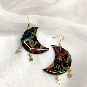 Cercei handmade unicat din rasina-pictati manual  00713 - Artynos.ro