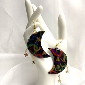 Cercei handmade unicat din rasina-pictati manual  00713 -  - Artynos.ro