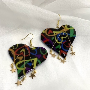 Cercei handmade unicat din rasina-pictati manual 00714 - Artynos.ro