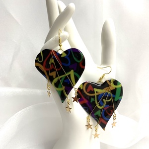 Cercei handmade unicat din rasina-pictati manual 00714 -  - Artynos.ro