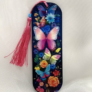 Semn de carte din lemn, decorat manual 00718, Carti si creatii cu tematica muzicala, cadouri, Semn de carte, Decoupage, transfer si tehnici servetel, ARTYNOS