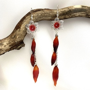 cercei handmade unicat din rasina si flori naturale 00730 - Artynos.ro