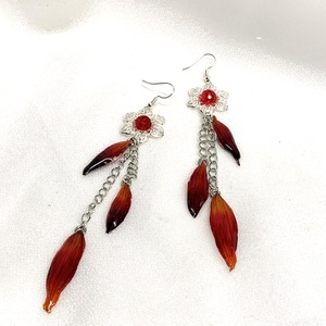 cercei handmade unicat din rasina si flori naturale 00730 -  - Artynos.ro