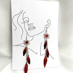 cercei handmade unicat din rasina si flori naturale 00730 -  - Artynos.ro