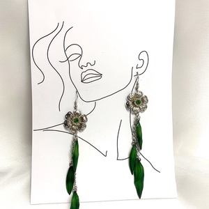 cercei handmade unicat din rasina si flori naturale 00731 -  - Artynos.ro