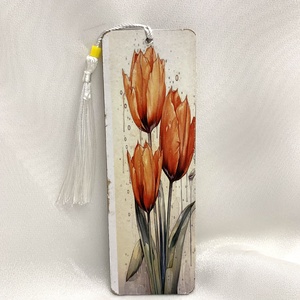 Semn de carte din lemn, decorat manual 00788, Carti si creatii cu tematica muzicala, cadouri, Semn de carte, Decoupage, transfer si tehnici servetel, Semn de carte din lemn, decorat manual cu tehnica decupage in combinatie cu alte tehnici specifice ..., ARTYNOS