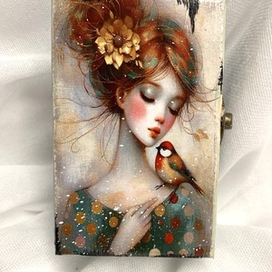  Cutie - caseta de bijuterii din lemn decorata manual 00820 -  - Artynos.ro